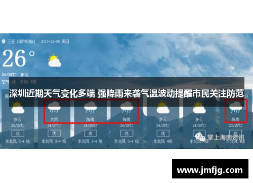 深圳近期天气变化多端 强降雨来袭气温波动提醒市民关注防范